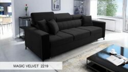 Kanapa rozkładana Side w tkaninie Magic Velvet-2294 z regulowanymi zagłówkami i pojemnikiem na pościel