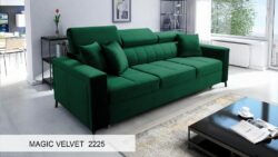 Kanapa rozkładana Side w tkaninie Magic Velvet-2294 z regulowanymi zagłówkami i pojemnikiem na pościel