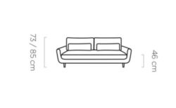 Kanapa rozkładana Solano w tkaninie Element-11, elegancka i funkcjonalna sofa z pojemnikiem na pościel