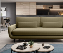 Kanapa rozkładana Solano w tkaninie Element-11, nowoczesny i elegancki design, funkcja spania i pojemnik na pościel