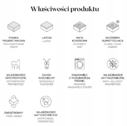 Materac piankowy Live Mix 70x200 z warstwą lateksu, pianki poliuretanowej i kokosu dla twardego podłoża