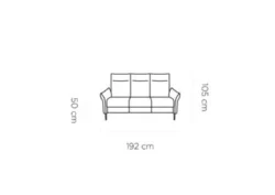 Sofa Xavi 3 osobowa w tkaninie Modesto-492 z funkcją relaks i czarnymi metalowymi nóżkami
