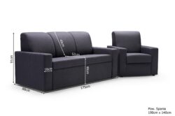 Sofa rozkładana Ewelina w tkaninie Inari-94 z wymiarami 175x91x88 cm i funkcją spania 140x190 cm