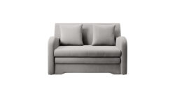 Sofa rozkładana Ario w tkaninie Nube-03, nowoczesny kompaktowy model z pojemnikiem na pościel