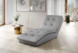 Elegancki tapicerowany szezlong Doro w tkaninie Sola-04 do relaksu w salonie lub sypialni