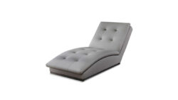 Szezlong Doro tapicerowany tkaniną Sola-04 w kolorze szarym, elegancki mebel do relaksu w salonie