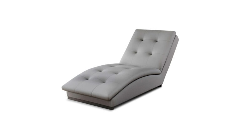 Szezlong Doro tapicerowany tkaniną Sola-04 w kolorze szarym, elegancki mebel do relaksu w salonie