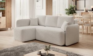 Narożnik rozkładany Hadson w tkaninie Royal-01 o nowoczesnym designie i funkcji spania