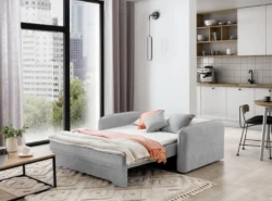 Sofa rozkładana Laine 3 osobowa w tkaninie Poco-03, nowoczesny design, funkcja spania i pojemnik na pościel