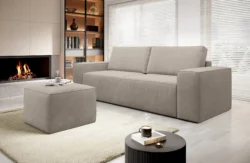 Kanapa rozkładana Silla w tkaninie Sola-18, elegancka i funkcjonalna sofa do salonu