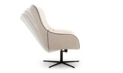 Fotel obrotowy Elis w tkaninie boucle z mechanizmem wychylnym, nowoczesny i elegancki