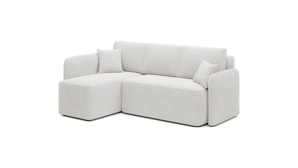 Narożnik rozkładany Hadson w tkaninie Royal-01 w nowoczesnym salonie