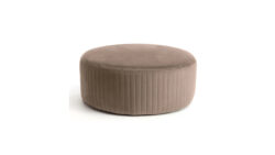 Pufa Lara w tkaninie Monolith-09 o minimalistycznym designie, idealna do salonu lub biura