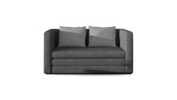 Sofa rozkładana Neva w tkaninie Soro 93 Soro 83, nowoczesny dwumiejscowy model do małych wnętrz