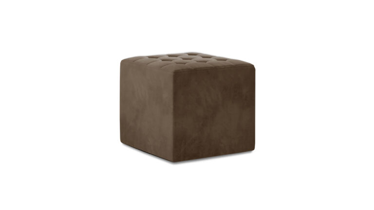 Kwadratowy tapicerowany puf Nolla w tkaninie Monolith-09, stylowy i funkcjonalny mebel do wnętrza