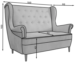 Sofa nierozkładana Aros - obrazek 3