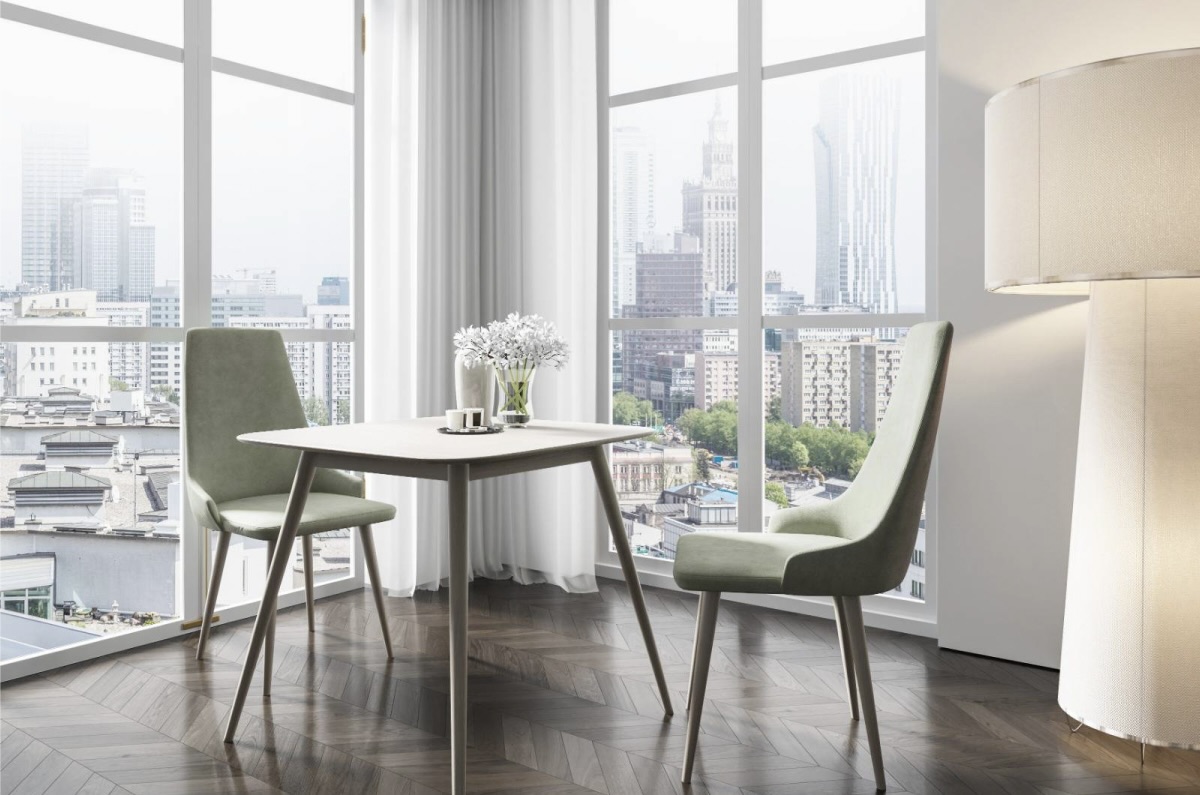 Krzesło tapicerowane MW92 z drewna bukowego w klasycznym stylu na białym tle