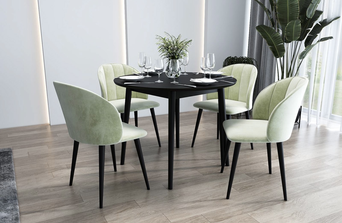 Krzesło tapicerowane MW100 z drewna bukowego w klasycznym stylu na białym tle