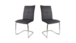 Krzesło tapicerowane MW112 z metalową podstawą w formie płóz, nowoczesny design, czarna tapicerka