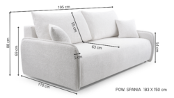 Sofa Mimi rozkładana 195 cm z pojemnikiem - obrazek 11